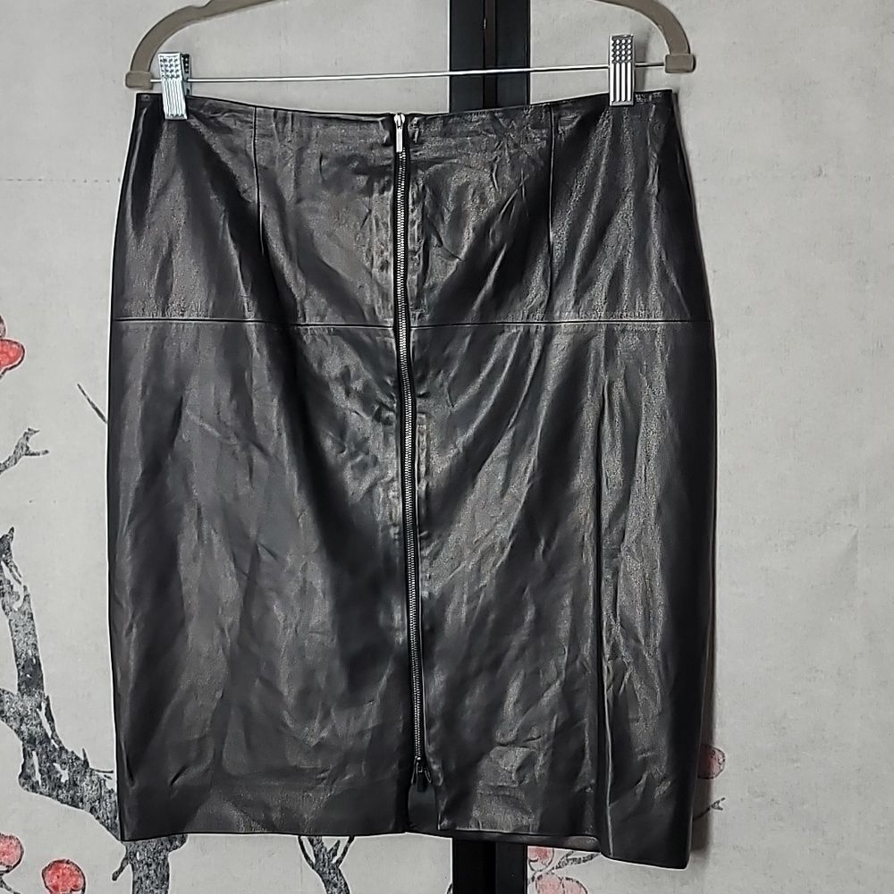 PAULE KA Lambs Leather Skirt Size Euro 42 US Size 8